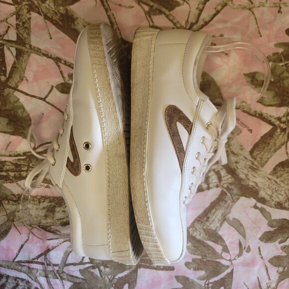 Tretorn Nylite Leather With Animal Print Shoes Womens Size 9M - Picture 6 of 10